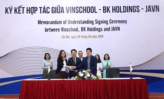 Lễ ký kết hợp tác giữa Vinschool – BK Holdings – JA Việt Nam